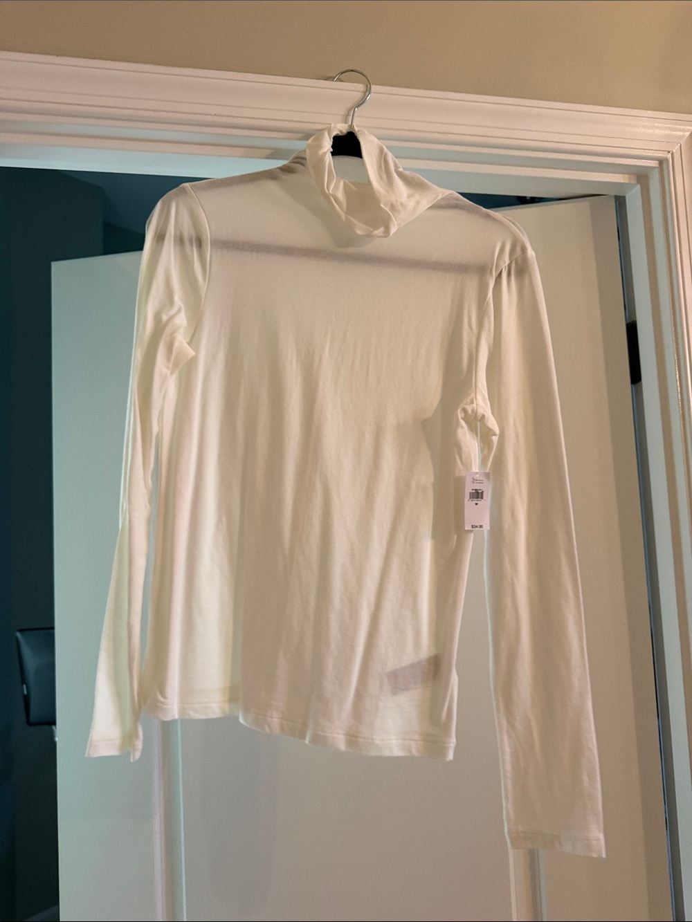 GAP Cream White Long-Sleeve Turtleneck Top